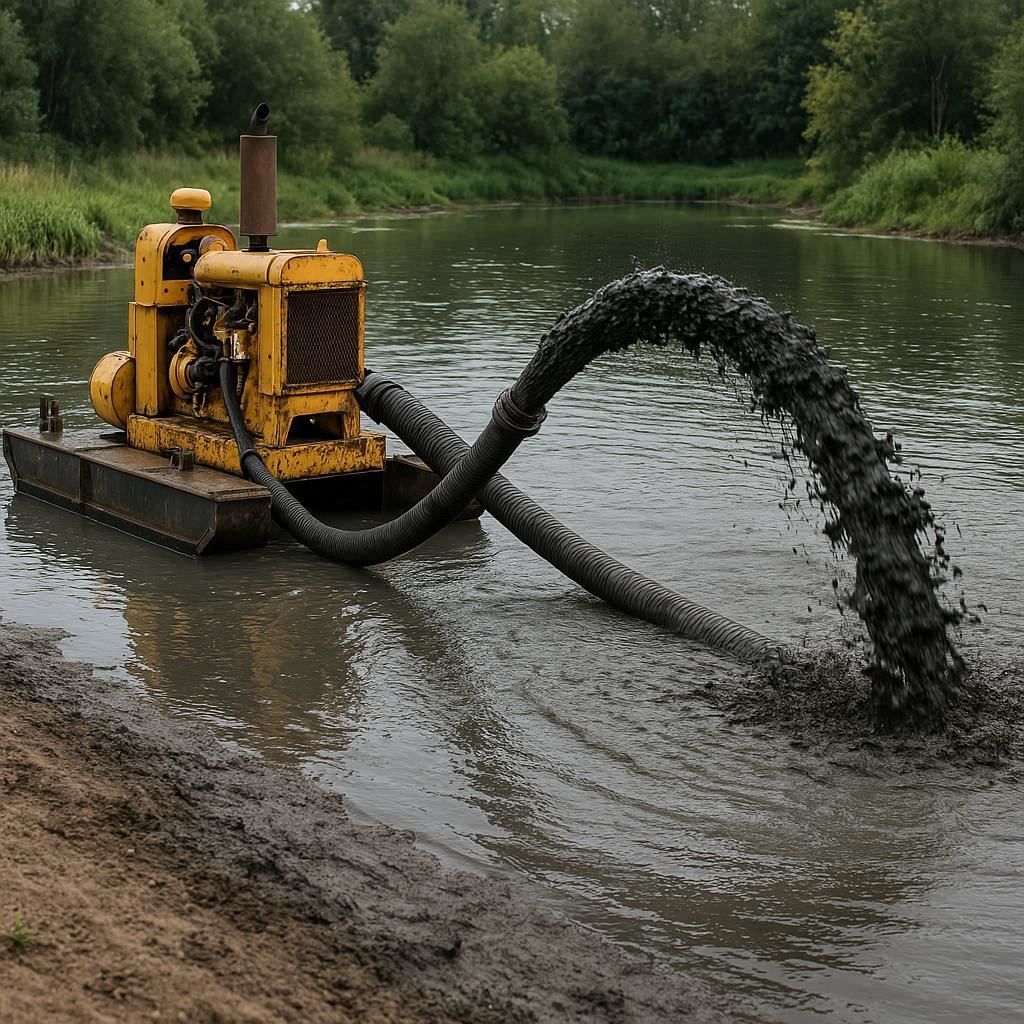Очистка прудов и водоемов от ила в Красном Селе